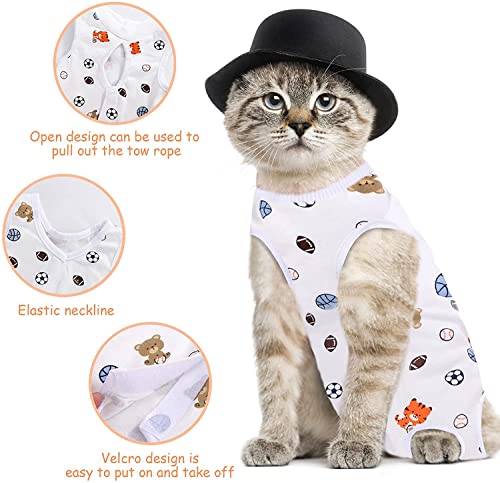 KASTWAVE Pcs Cat Recovery Suit Cat Surgery Recovery Suit Kittens Physiological Clothes Cotton Breathable Cat Clothes for Abdominal Wounds or Skin Diseases - M