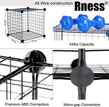 Rness Pet Playpen, Portable Pet Playpen Metal for Small Animals, pet playpen panels,Guinea Pigs, Rabbits,Dog Cage,Cat Cage, Dog Fence,Black, 12 panels