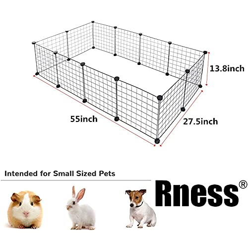 Rness Pet Playpen, Portable Pet Playpen Metal for Small Animals, pet playpen panels,Guinea Pigs, Rabbits,Dog Cage,Cat Cage, Dog Fence,Black, 12 panels