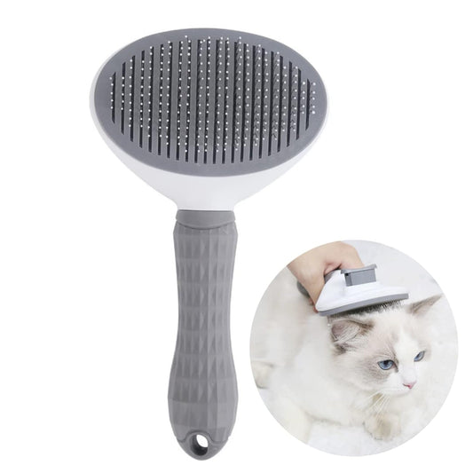 SKY TOUCH Pet Cat Brush for Shedding and Grooming, Dog Hair Removal Brush, Pet Groomer Shedding Grooming Tools Combs Rakes, Cats Brush for Short or Long Haired Removes Loose Hair & Tangles, grey