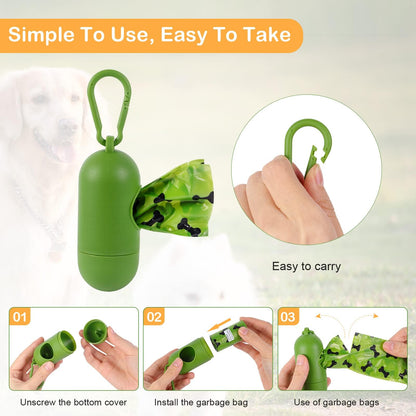 SKY-TOUCH 20Rolls-300pcs Dog Poop Bags Pet Dog Supplies for Dogs include 1pcs Green Adjustable Dispenser，Extra Thick and Strong, 100% Leak Proof, Biodegradable Waste Bag