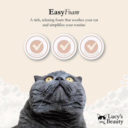 Lucy's Beauty Catnip-Infused Natural Cat Shampoo – Calming, Anti-Itch, Hypoallergenic, Hairball Prevention, Gentle Cleansing, Sulfate-Free, Long-Lasting Fresh Scent for Cats & Kittens, 290ml