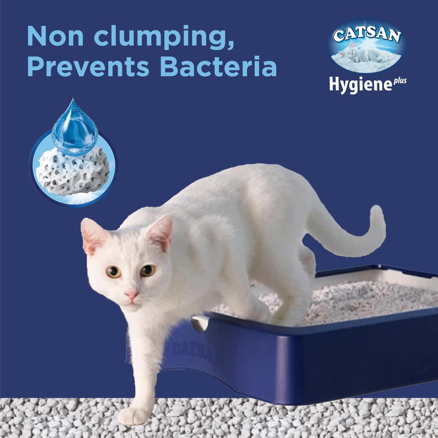 Catsan Litter, Hygiene Plus, Cat Litter 10L Lightweight Litter, Low Dust, Triple Odor Protection, Non Clumping Cat Litter