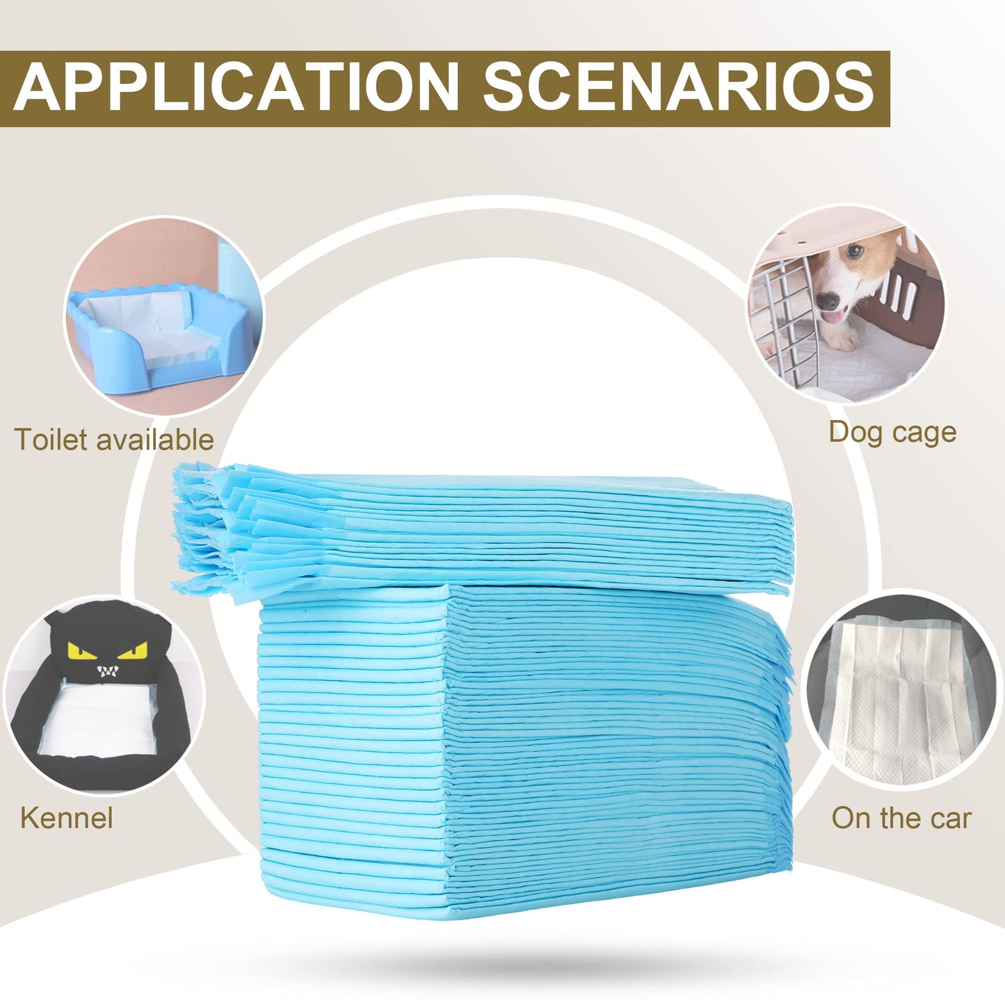 SKY-TOUCH Disposable Absorbent Quick Drying Leak-Proof Pee Pads, Disposable Training Pads For Pets with 5 Highly Absorbent Layers, Puppy Pads For Potty Training For Pets 60X60cm, 40 Pieces