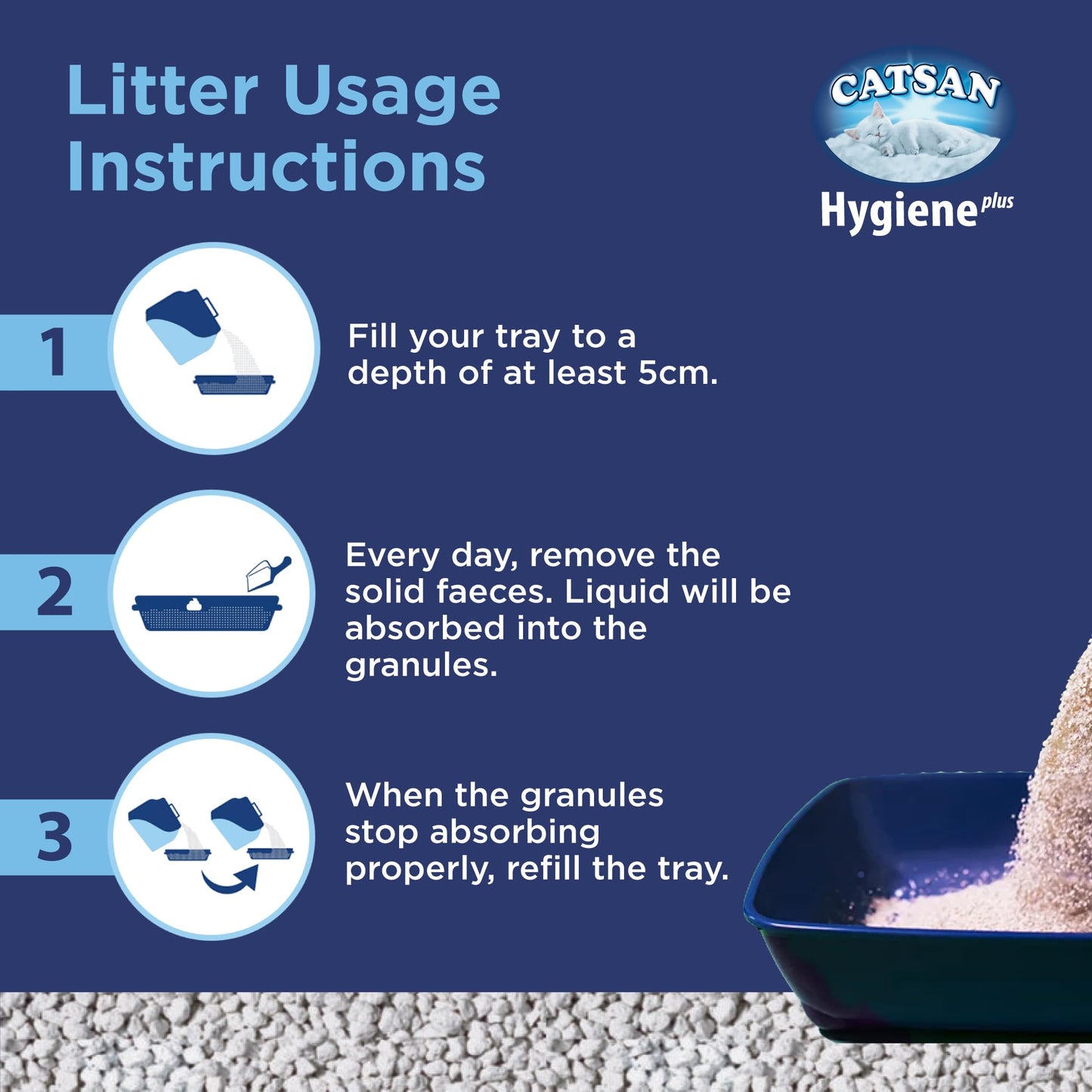 Catsan Litter, Hygiene Plus, Cat Litter 10L Lightweight Litter, Low Dust, Triple Odor Protection, Non Clumping Cat Litter