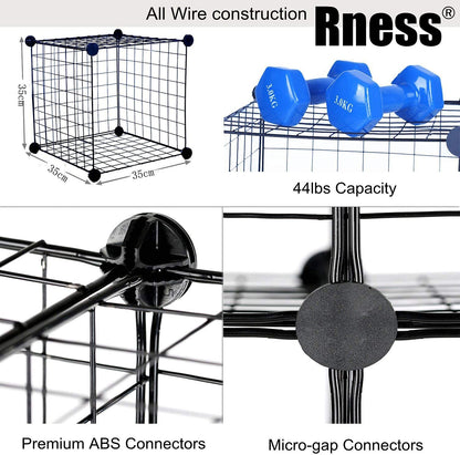 Rness Pet Playpen, Portable Pet Playpen Metal for Small Animals, pet playpen panels,Guinea Pigs, Rabbits,Dog Cage,Cat Cage, Dog Fence,Black, 12 panels