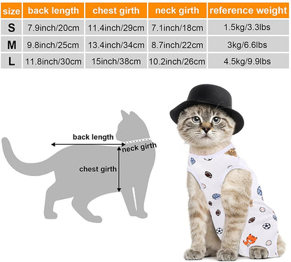 KASTWAVE Pcs Cat Recovery Suit Cat Surgery Recovery Suit Kittens Physiological Clothes Cotton Breathable Cat Clothes for Abdominal Wounds or Skin Diseases - M