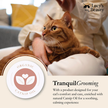 Lucy's Beauty Catnip-Infused Natural Cat Shampoo – Calming, Anti-Itch, Hypoallergenic, Hairball Prevention, Gentle Cleansing, Sulfate-Free, Long-Lasting Fresh Scent for Cats & Kittens, 290ml