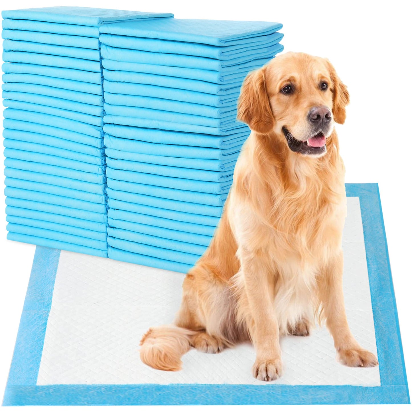 SKY-TOUCH Disposable Absorbent Quick Drying Leak-Proof Pee Pads, Disposable Training Pads For Pets with 5 Highly Absorbent Layers, Puppy Pads For Potty Training For Pets 60X60cm, 40 Pieces