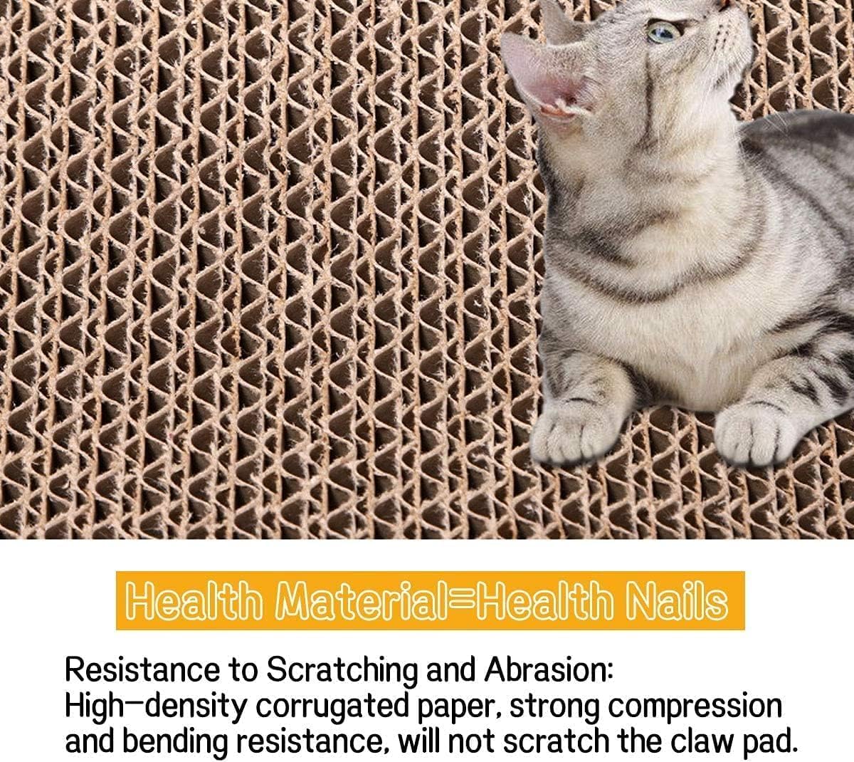 Mumoo Bear Cat Scratching Board, 1 Pack Cat Scratcher Cardboard, Cat Scratch Pad for Indoor Cats, Cat Scratcher Couch Lounge Sofa Bed, Reversible Corrugated, Catnip Included