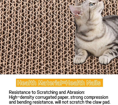 Mumoo Bear Cat Scratching Board, 1 Pack Cat Scratcher Cardboard, Cat Scratch Pad for Indoor Cats, Cat Scratcher Couch Lounge Sofa Bed, Reversible Corrugated, Catnip Included