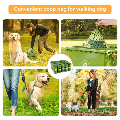 SKY-TOUCH 20Rolls-300pcs Dog Poop Bags Pet Dog Supplies for Dogs include 1pcs Green Adjustable Dispenser，Extra Thick and Strong, 100% Leak Proof, Biodegradable Waste Bag