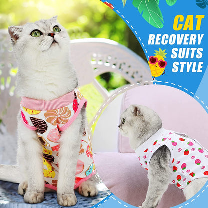 KASTWAVE Pcs Cat Recovery Suit Cat Surgery Recovery Suit Kittens Physiological Clothes Cotton Breathable Cat Clothes for Abdominal Wounds or Skin Diseases - M