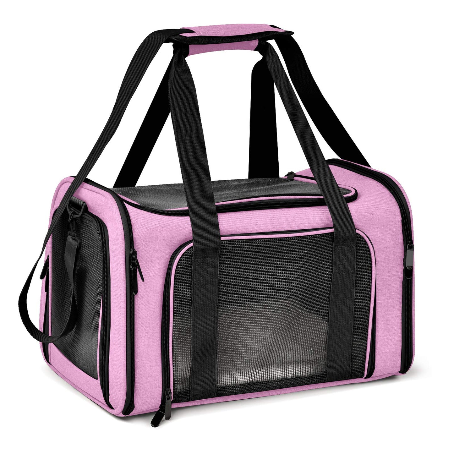 Henkelion Large Cat Carriers Dog Carrier Pet Carrier for Large Cats Dogs Puppies up to 25Lbs, Big Dog Carrier Soft Sided, Collapsible Travel Puppy Carrier - Large - Pink