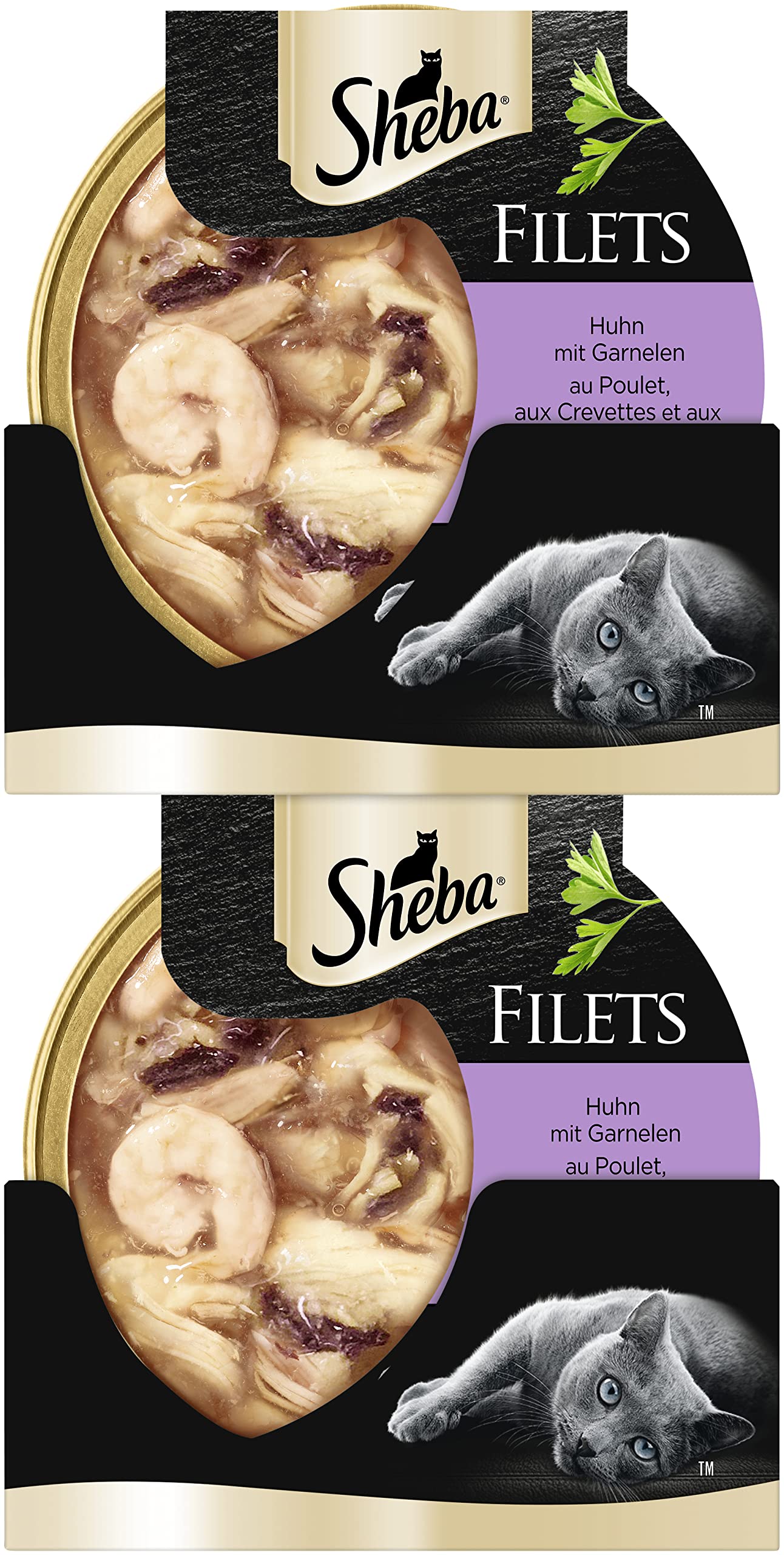 Sheba Cat-Food Chicken with Shrimp & Tuna Filets, from Natural-Chicken Breast, Wet Food made for Reliable Consumption, Enriched - the Necessary Nutritional Requirements, Pack of 16x60g